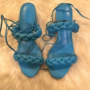 Shutz Zarda True blue pair of sandals Worn only once. Like new! Size 6.5B